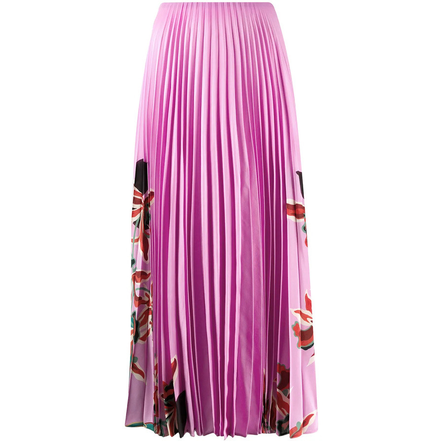 Valentino Garavani Floral Print Pleated Skirt
