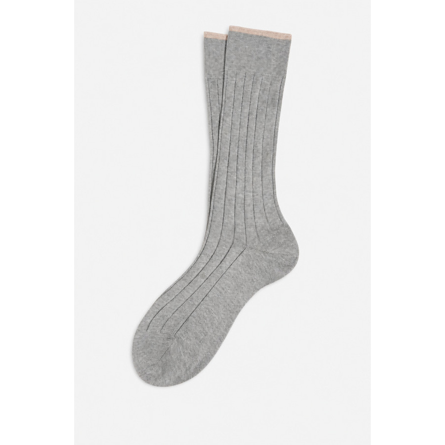 Brunello Cucinelli Mens Light Grey Cotton Socks Gray