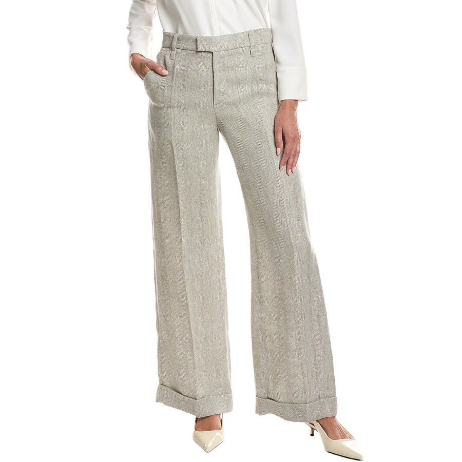 Brunello Cucinelli Wolight Beige Linen Trousers