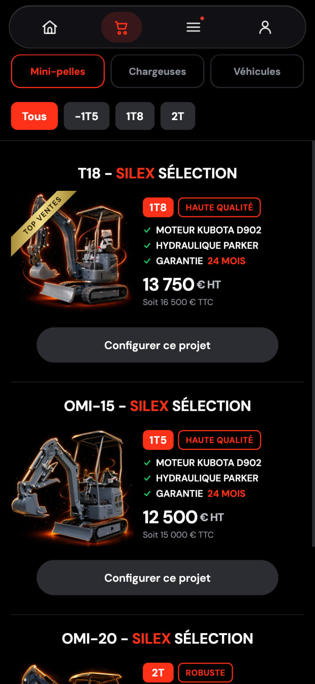 Application SILEX : le catalogue