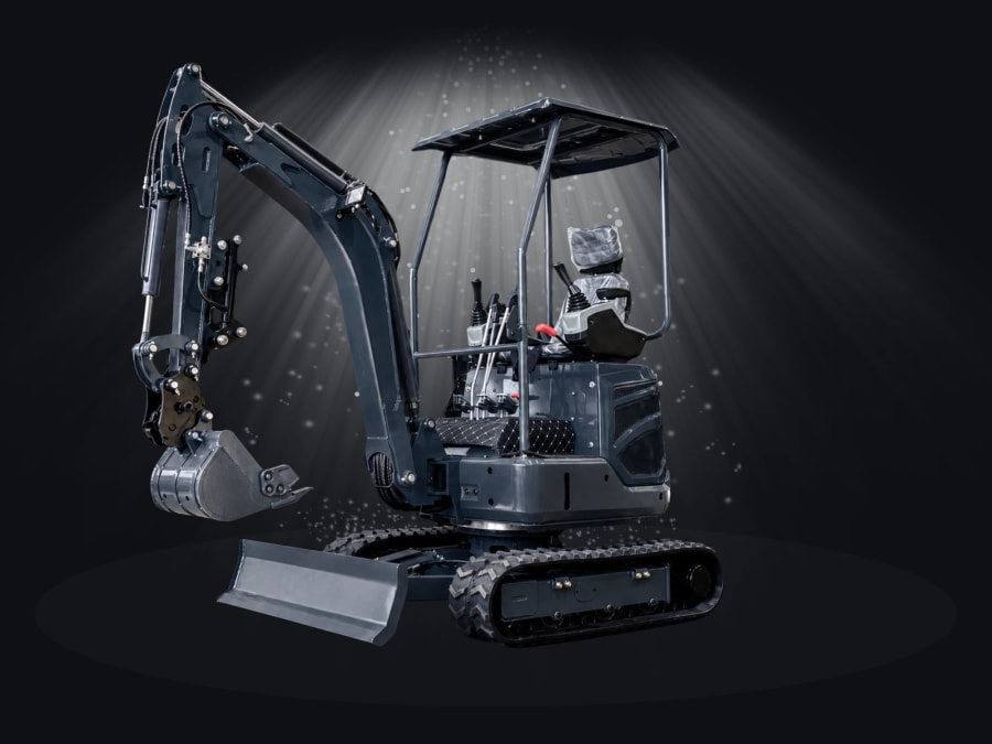 Mini-pelle SILEX T18, 1,8 tonne, de trois quarts avant