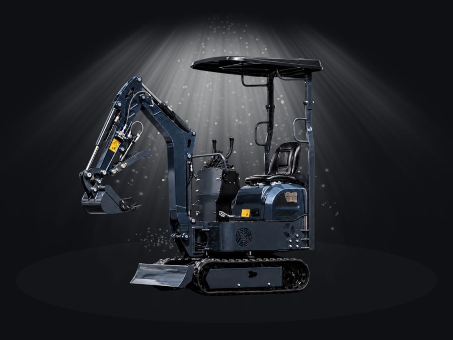Mini-pelle SILEX OMI-12, 1,2 tonne, de trois quarts avant