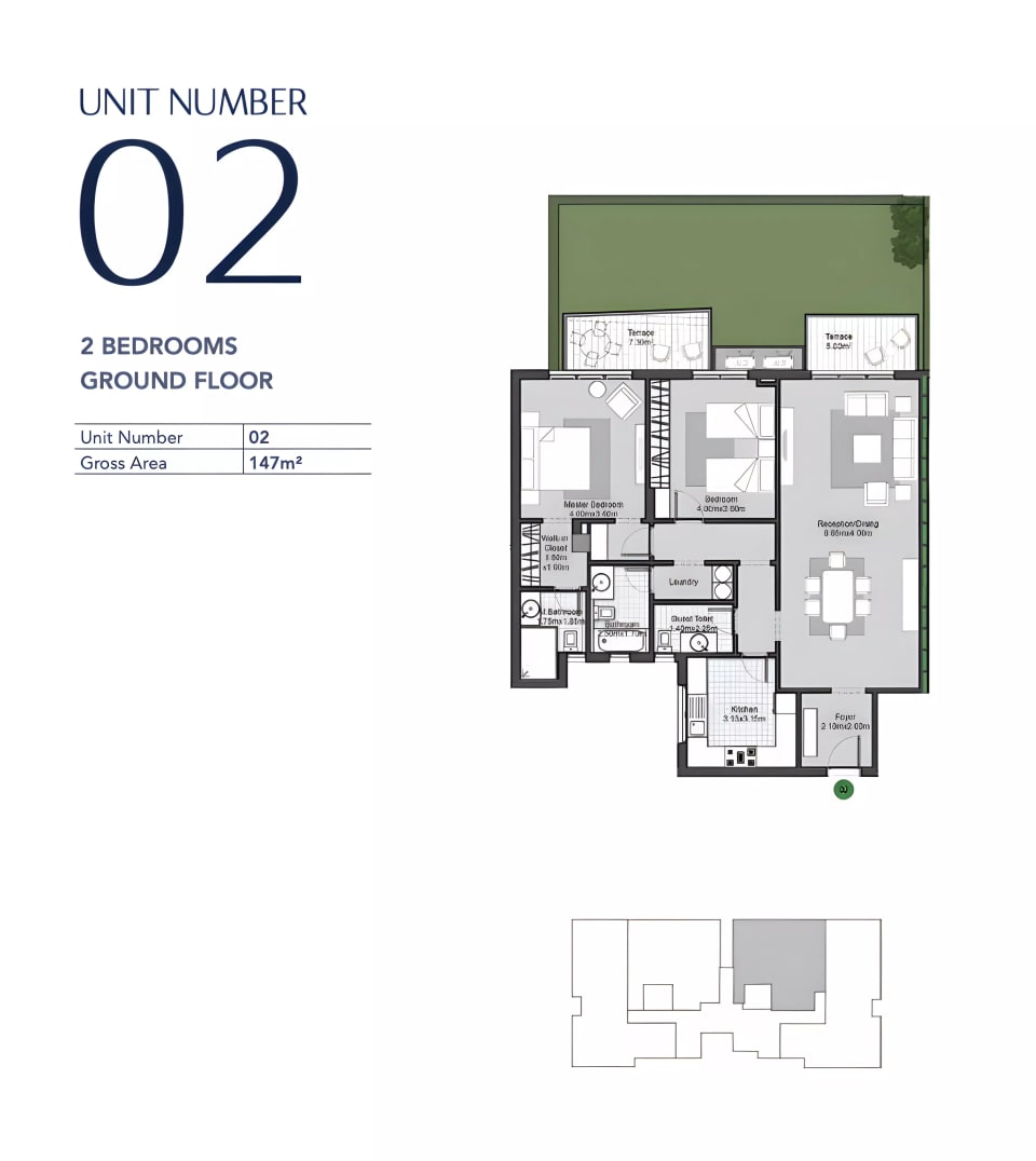 2-bedroom Apartment floor plan at Villette
