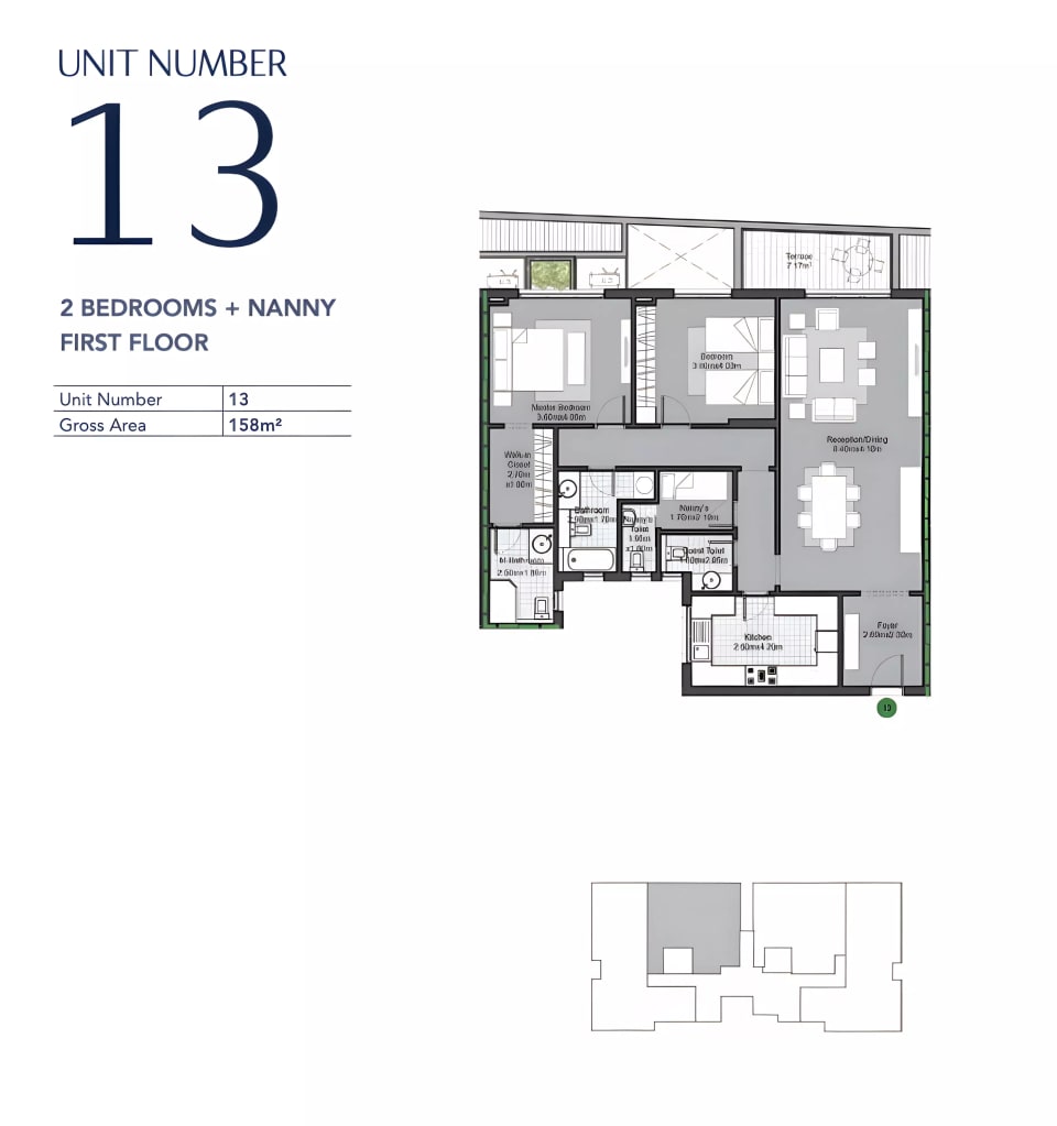 2-bedroom Apartment floor plan at Villette