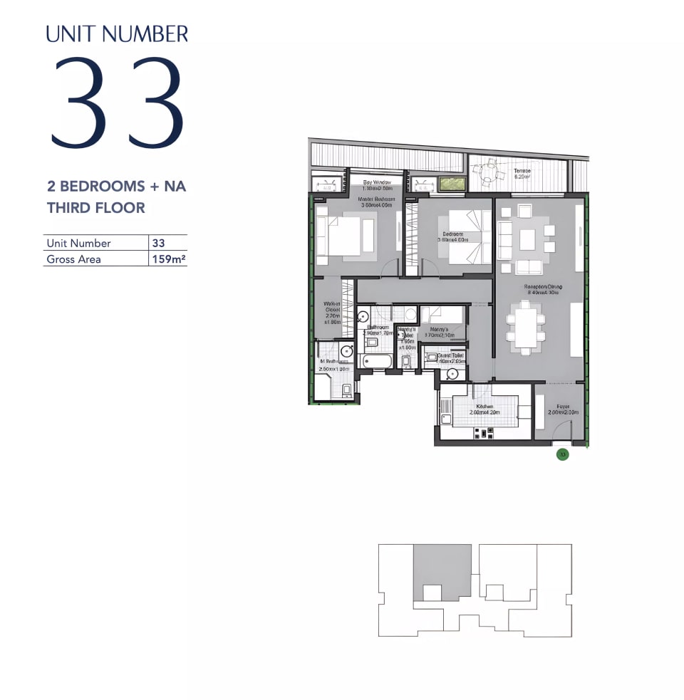 2-bedroom Apartment floor plan at Villette