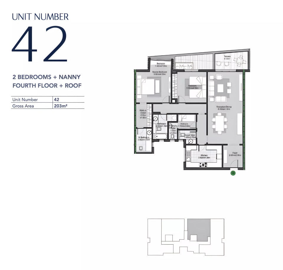 2-bedroom Apartment floor plan at Villette