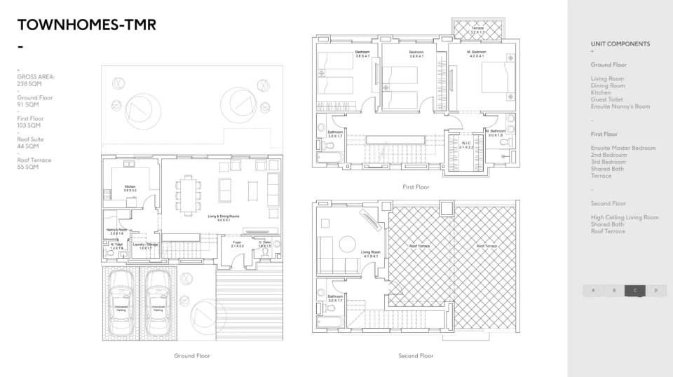3-bedroom Townhouse floor plan at District 5