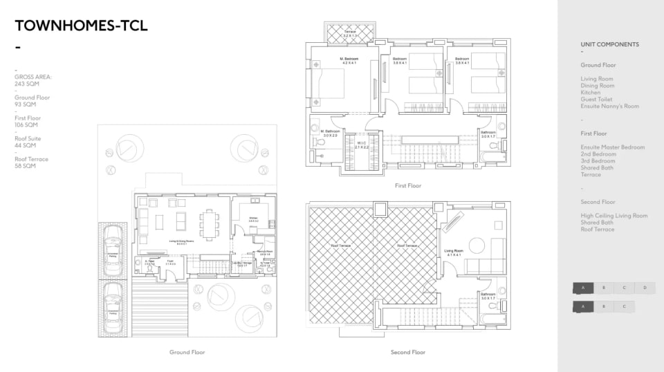 3-bedroom Townhouse floor plan at District 5