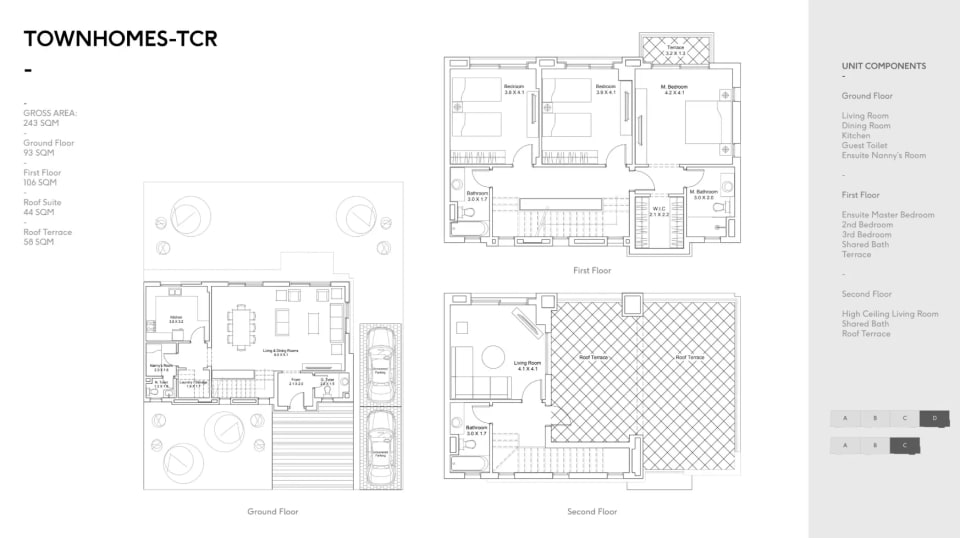 3-bedroom Townhouse floor plan at District 5