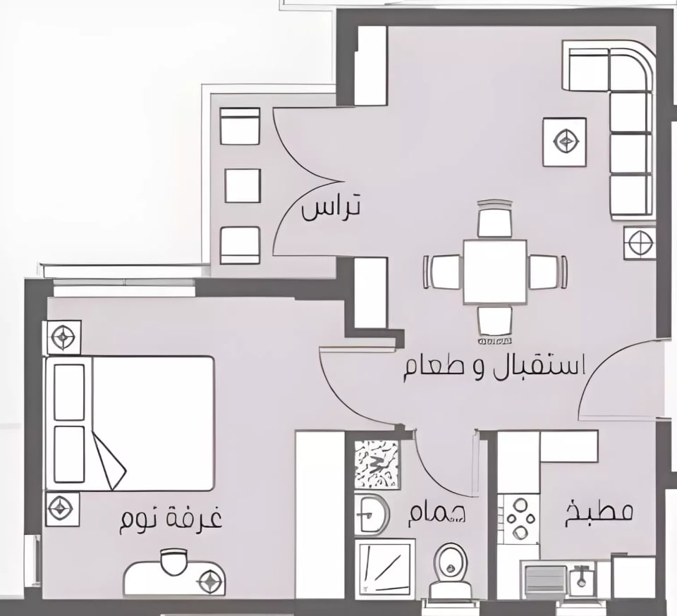 1-bedroom Apartment floor plan at Madinaty