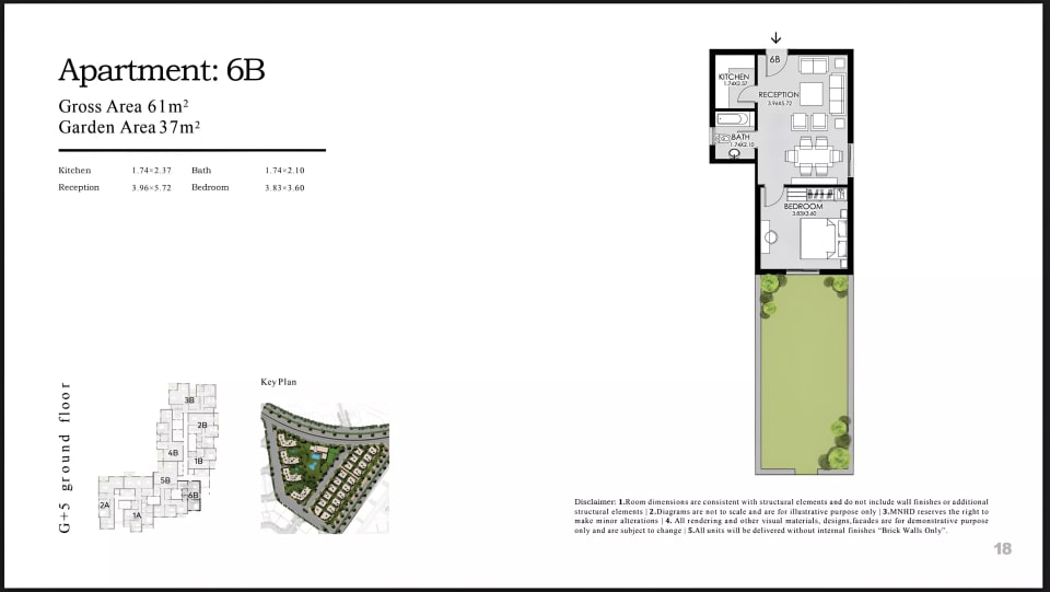 1-bedroom Apartment floor plan at Taj City