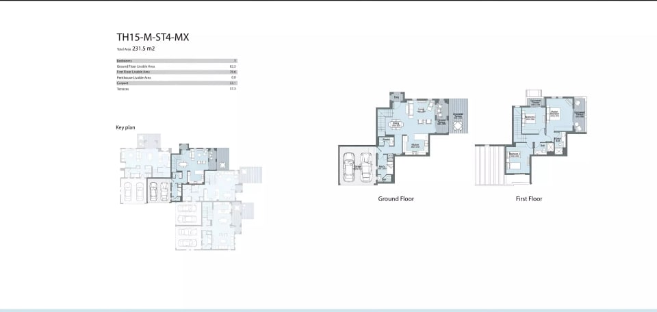 3-bedroom Apartment floor plan at Marassi