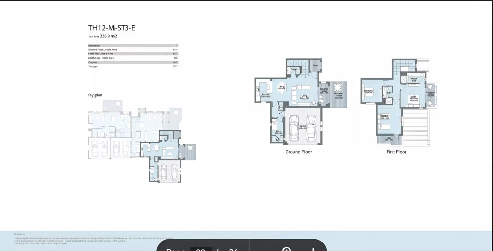 3-bedroom Apartment floor plan at Marassi