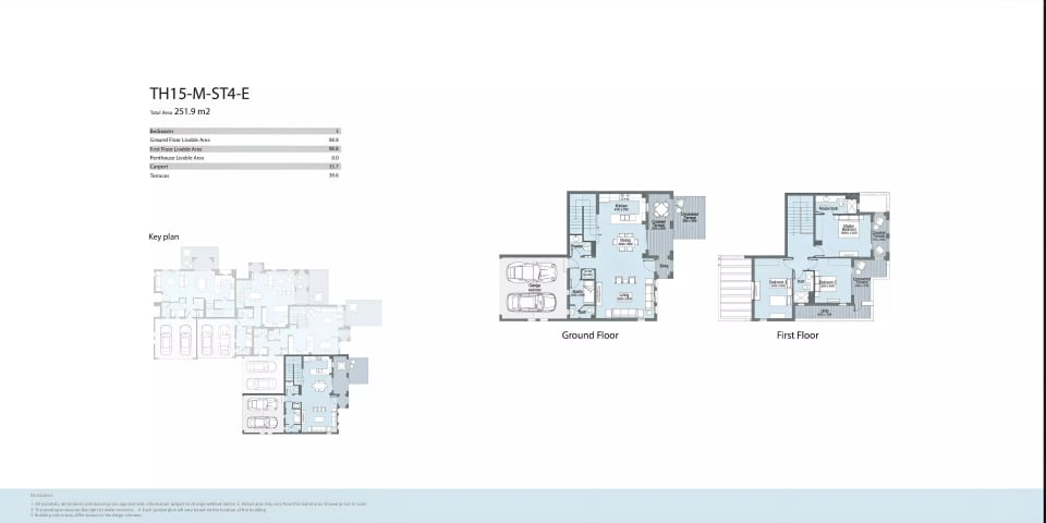 3-bedroom Apartment floor plan at Marassi