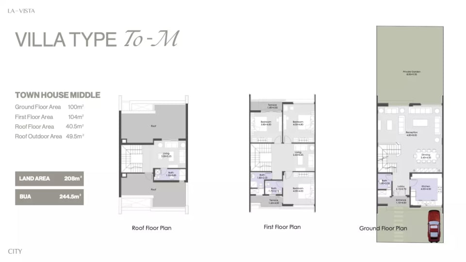 3-bedroom Townhouse floor plan at La Vista City