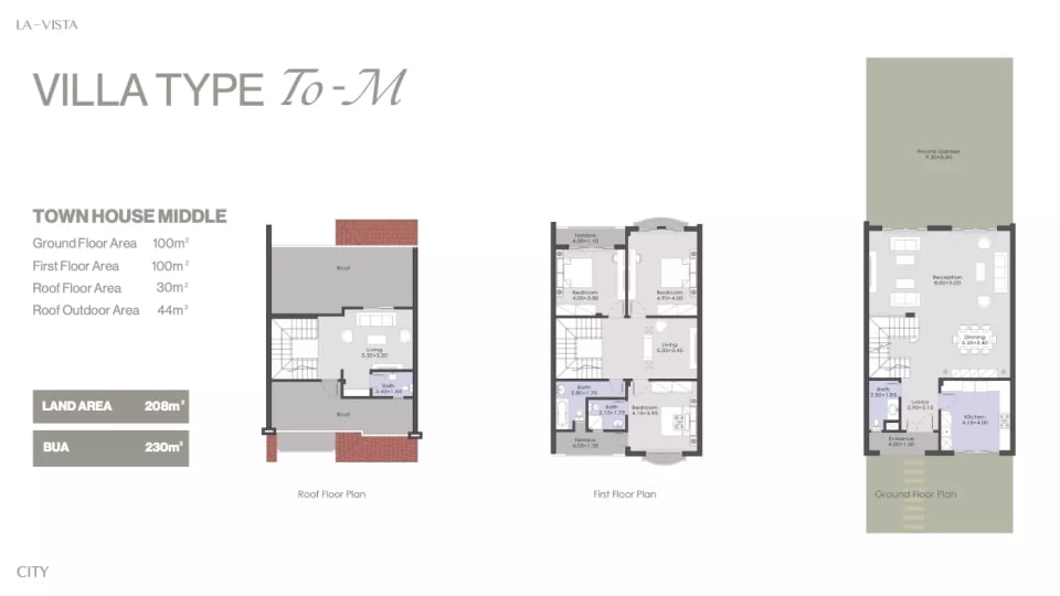 3-bedroom Townhouse floor plan at La Vista City