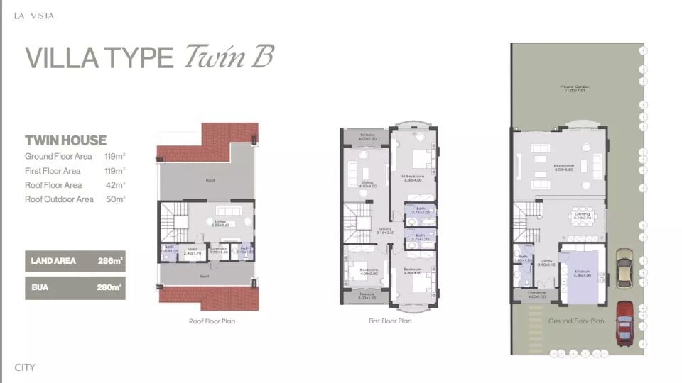 3-bedroom Townhouse floor plan at La Vista City