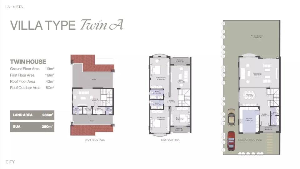 3-bedroom Townhouse floor plan at La Vista City