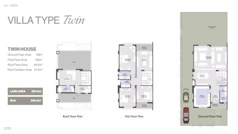 3-bedroom Townhouse floor plan at La Vista City