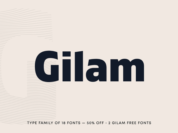 Gilam: police sans empattement géométrique moderne