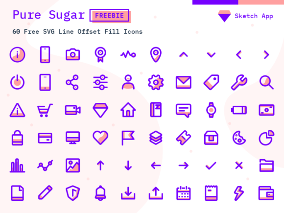 Pure Sugar: Un ensemble gratuit de 60 icônes SVG