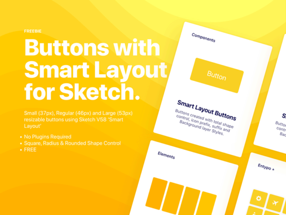 Boutons prêts pour la mise en page intelligente pour l'application Sketch
