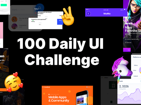 100 Daily UI Challenge: grande collection d'articles