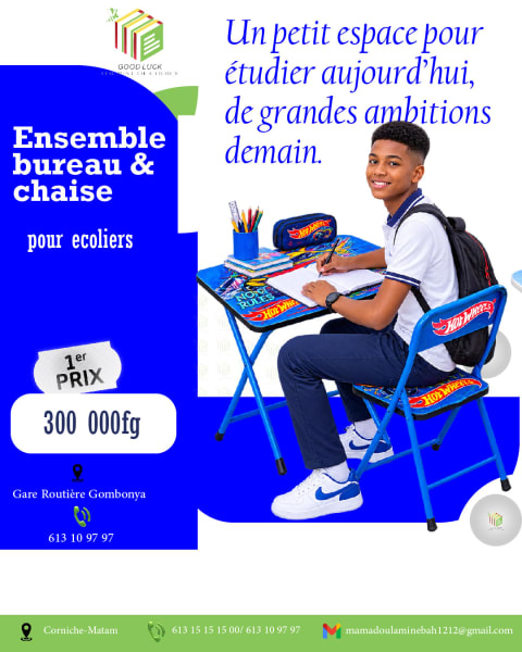 🏎️ Table & chaise Hot Wheels à Conakry