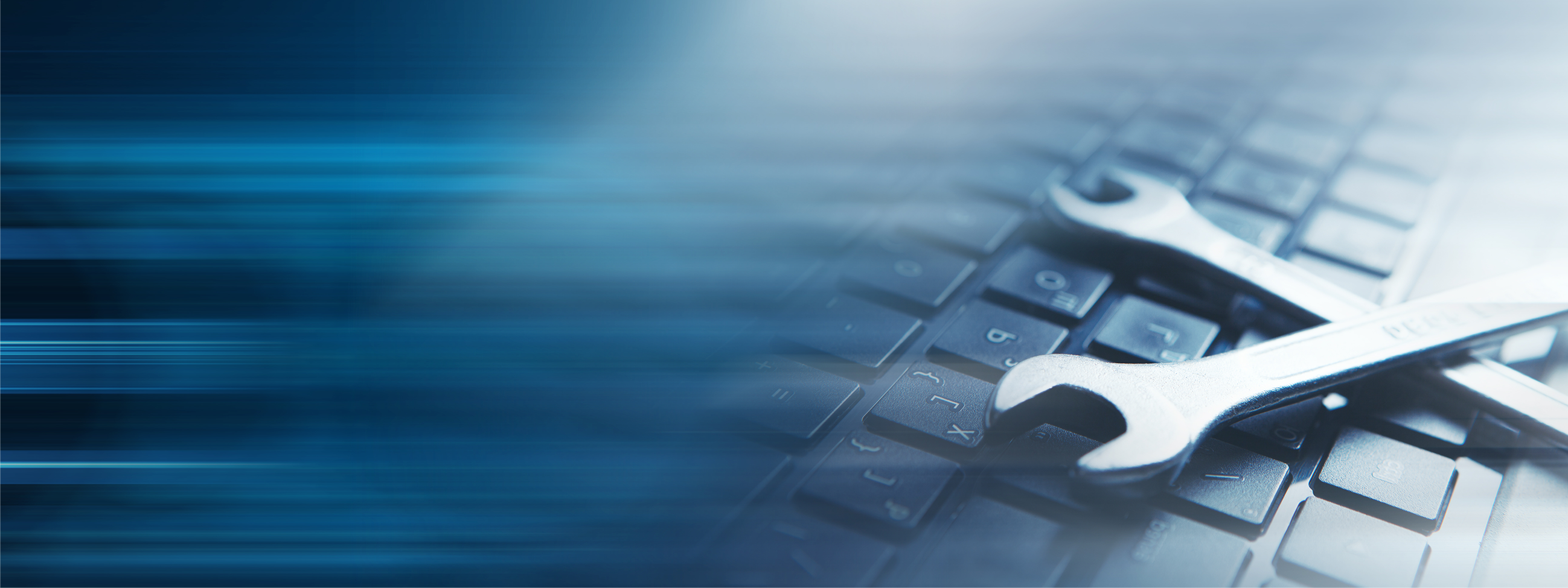 Keyboard and wrench background