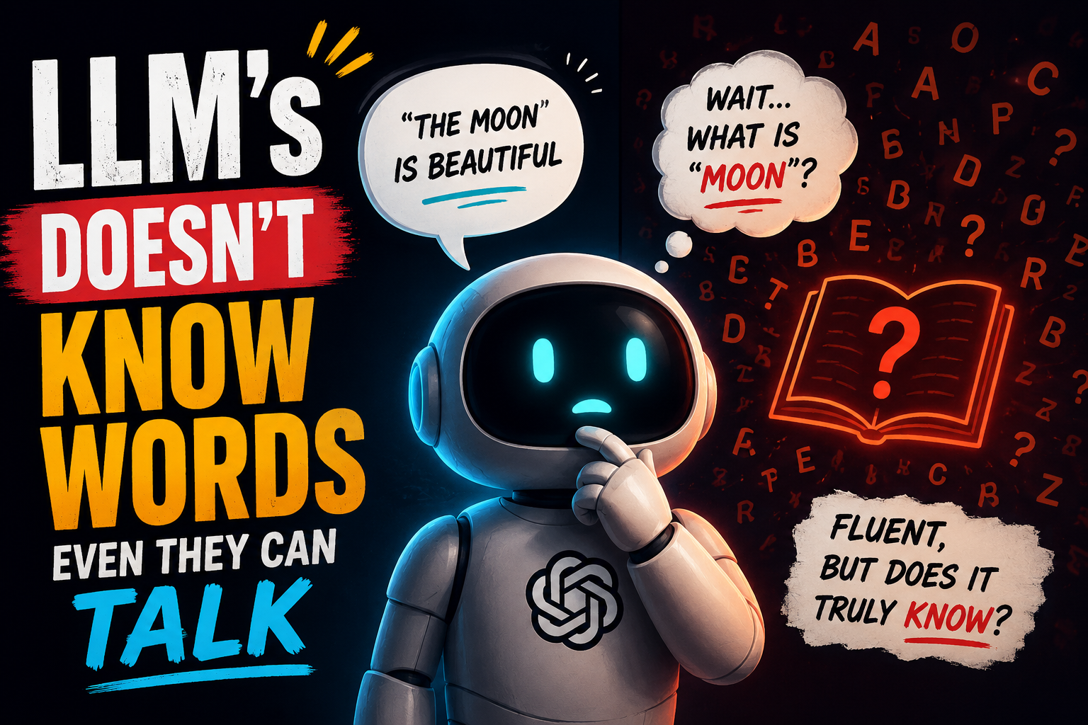 LLMs DON'T KNOW ANY WORDS, BUT THEY CAN STILL RESPOND TO YOU. HOW?