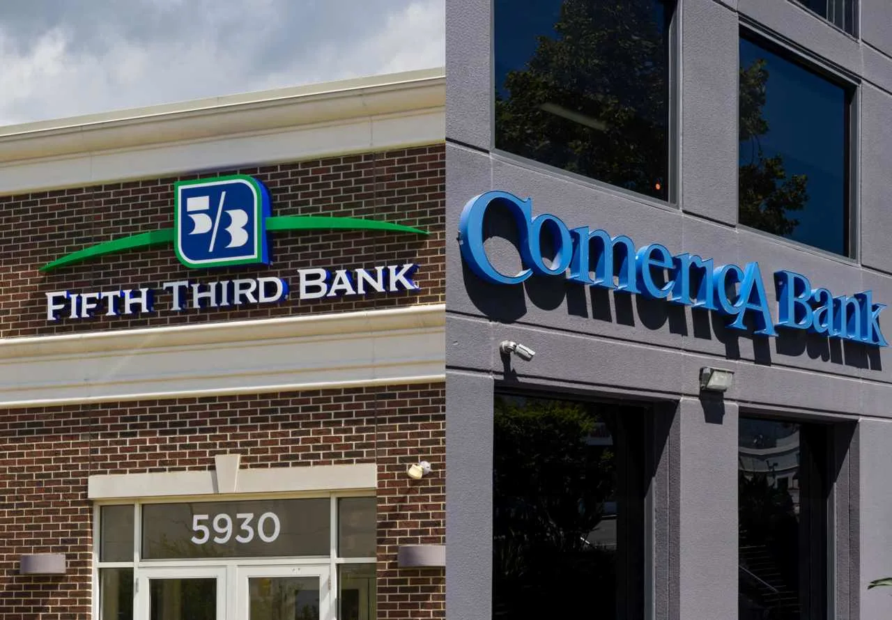 Exterior view of a Fifth Third Bank branch showcasing physical presence and customer-facing aspect of the bank.