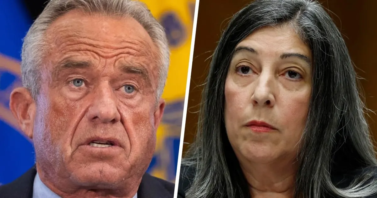 Dr. Debra Houry speaks out after testifying about RFK Jr.’s leadership at the CDC, shown during a televised news segment.