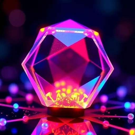 Artistic representation of quantum crystals with atom-scale structures and glowy lattice networks, signifying advances in quantum computing and materials science.