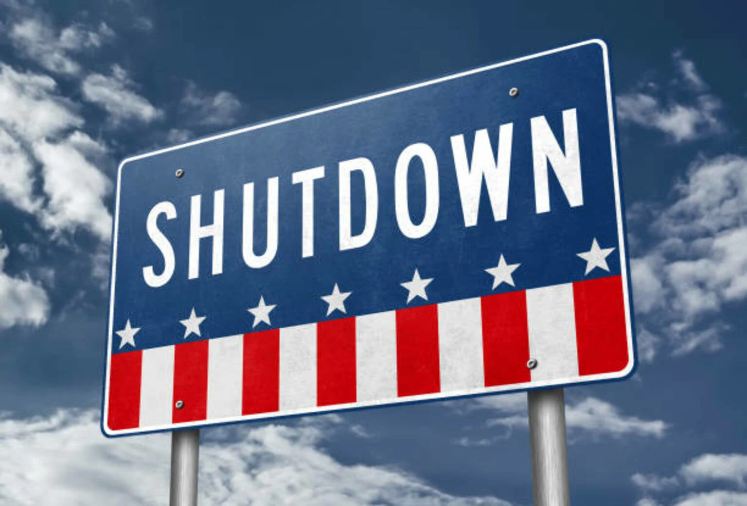 High-resolution image depicting a closed sign in front of a federal building, illustrating the shutdown’s impact on government services.
