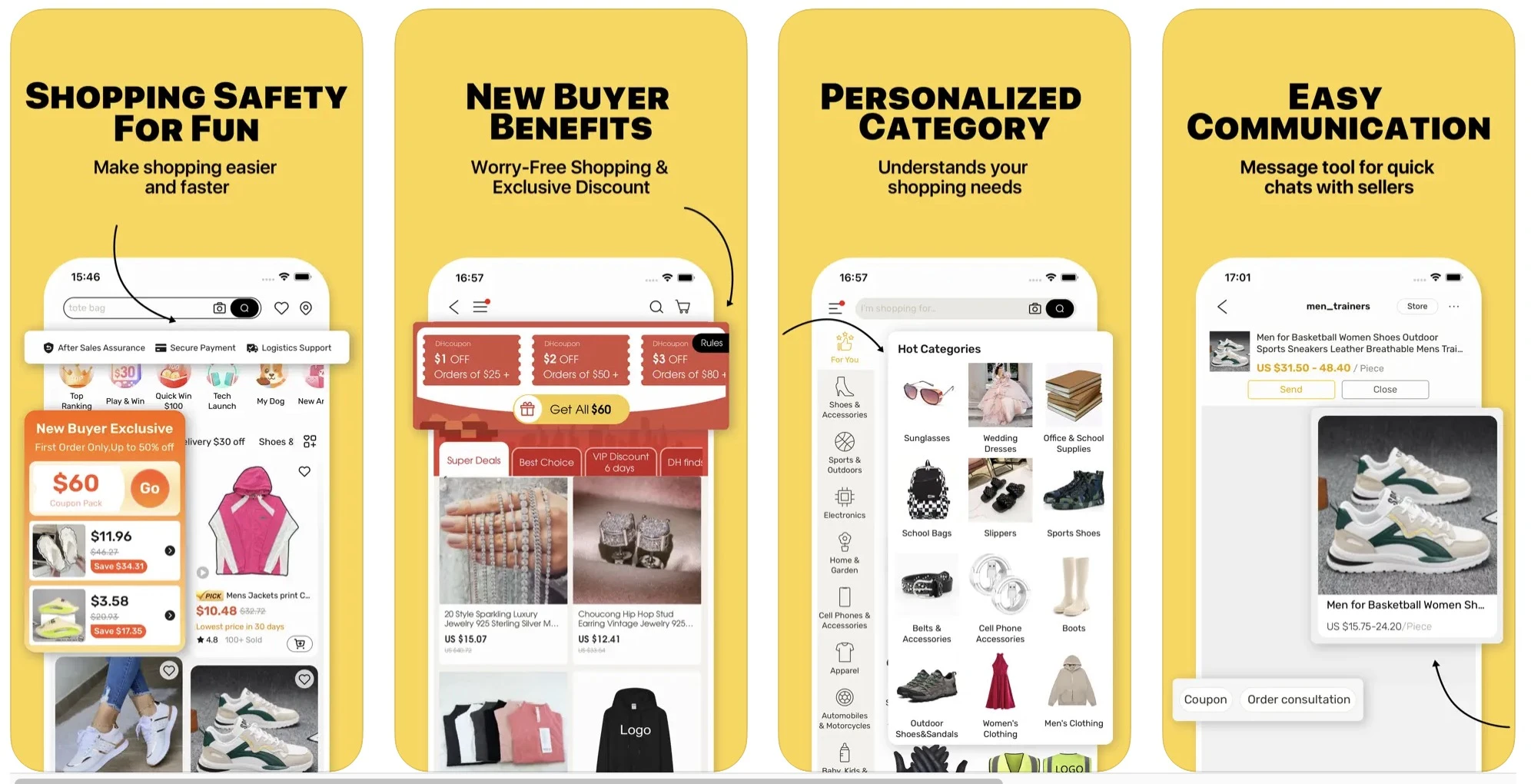 Image of the DHgate app interface, representing the e-commerce platforms Chinese manufacturers use to go viral on TikTok.