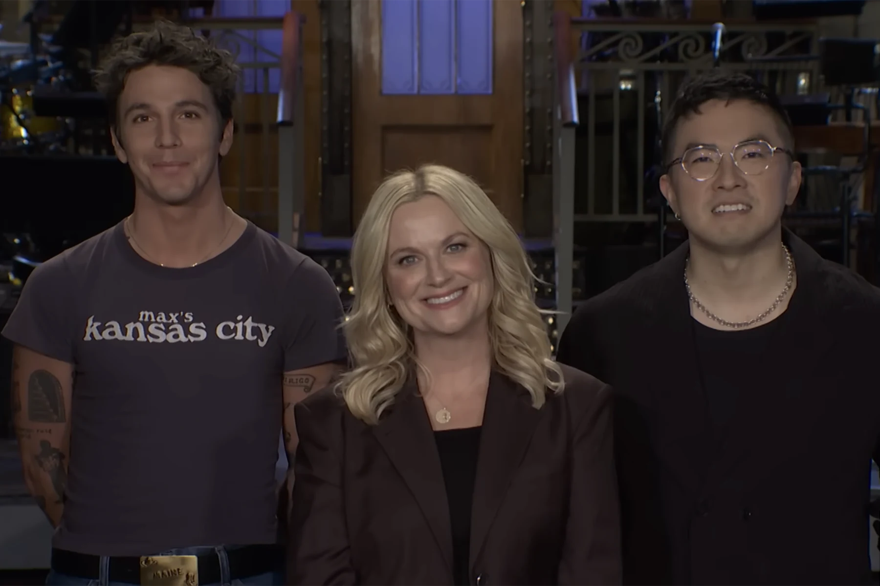 Promotional SNL image featuring Amy Poehler and Bowen Yang from Season 51 announcement.