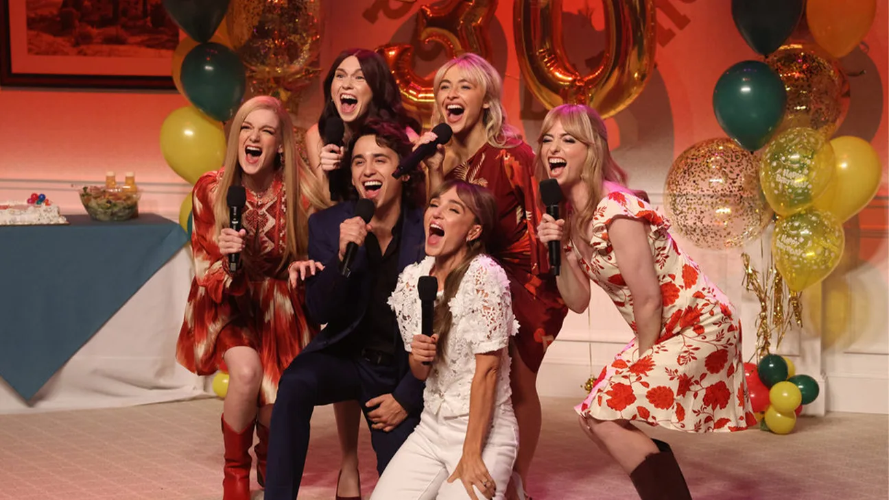 Publicity still from SNL's October 18, 2025 episode featuring musical performances in a theatrical setup.