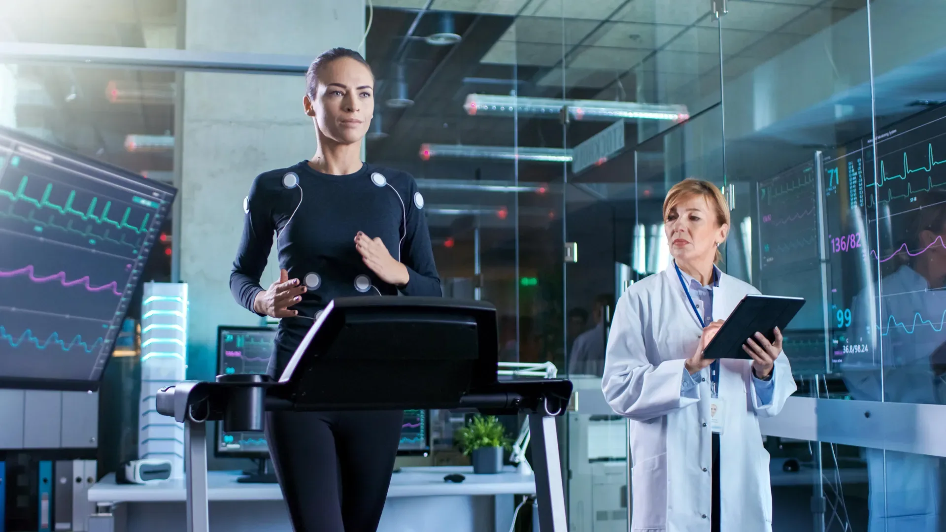 Scientist conducting a fitness experiment reflecting the relationship between physical activity and health benefits.