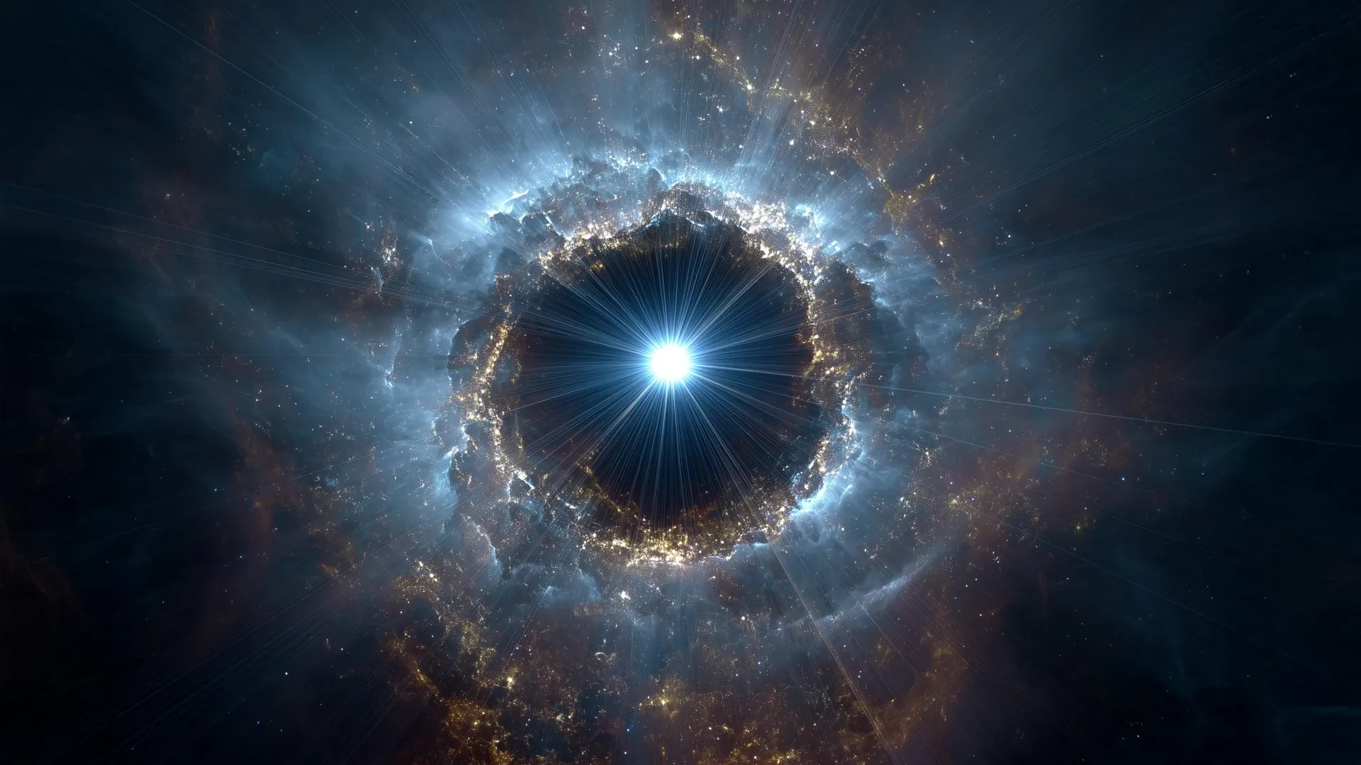 Artistic rendering of a supermassive dark star, a theoretical object powered by dark matter that may have existed in the early Universe.