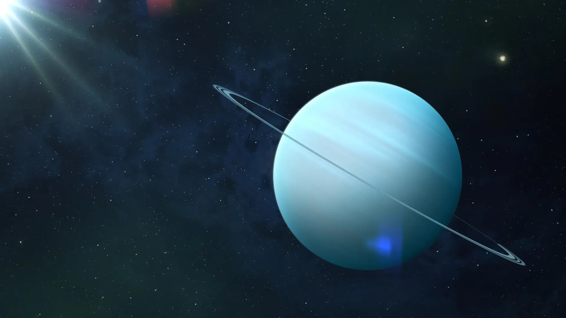 High-quality artist's illustration of the planet Uranus showing its atmosphere and complex cloud structure, highlighting recent scientific discoveries.