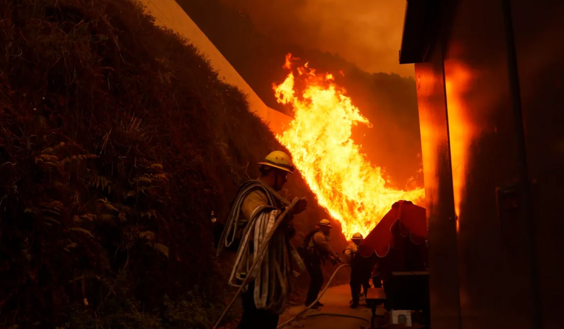 Fire fighter fighting fire