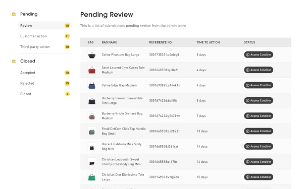 Screenshot of an admin page