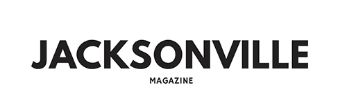 Logo of Jacksonville Magazine with JACKSONVILLE in large, bold black letters above the smaller word MAGAZINE on a white background, ideal for a custom home builder in Florida seeking local inspiration.
