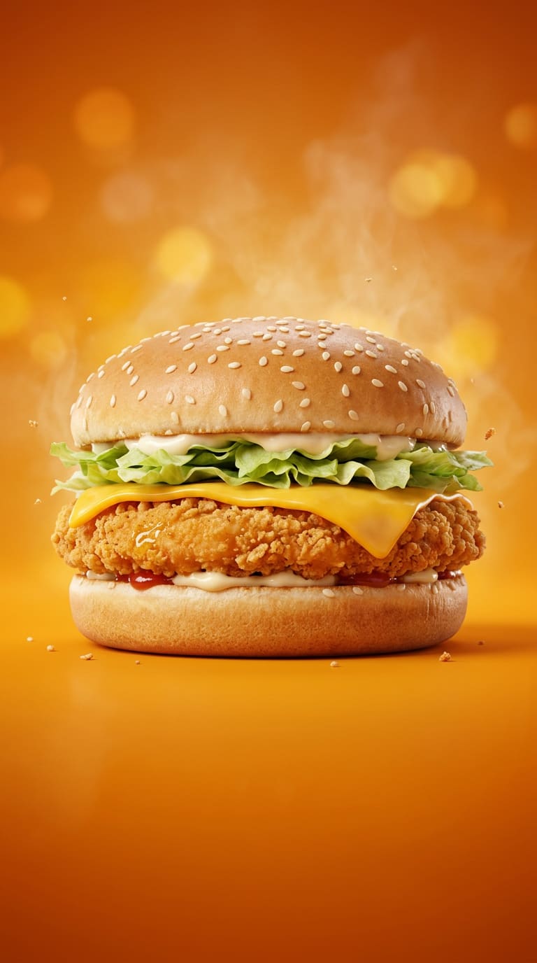 Cheese chicken patty burger