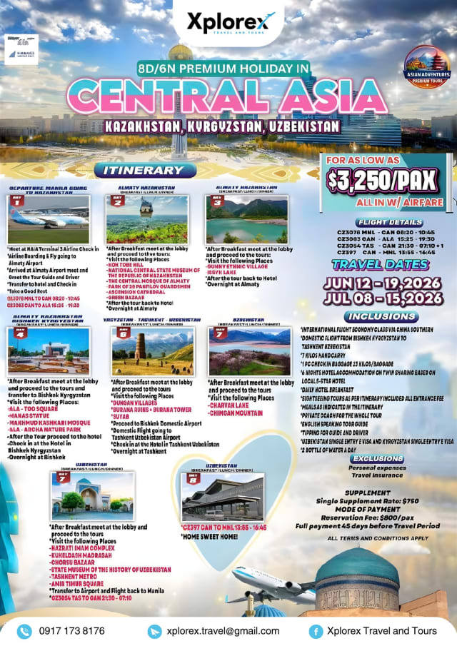 Central Asia — ☀️ SUMMER 2026: EXPLORE CENTRAL ASIA'S GOLDEN TRIANGLE! ✨ promotional poster