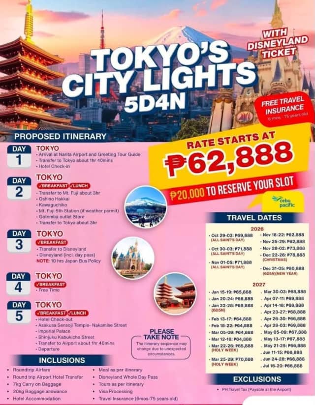 Tokyo's City Lights — 5D4N promotional poster