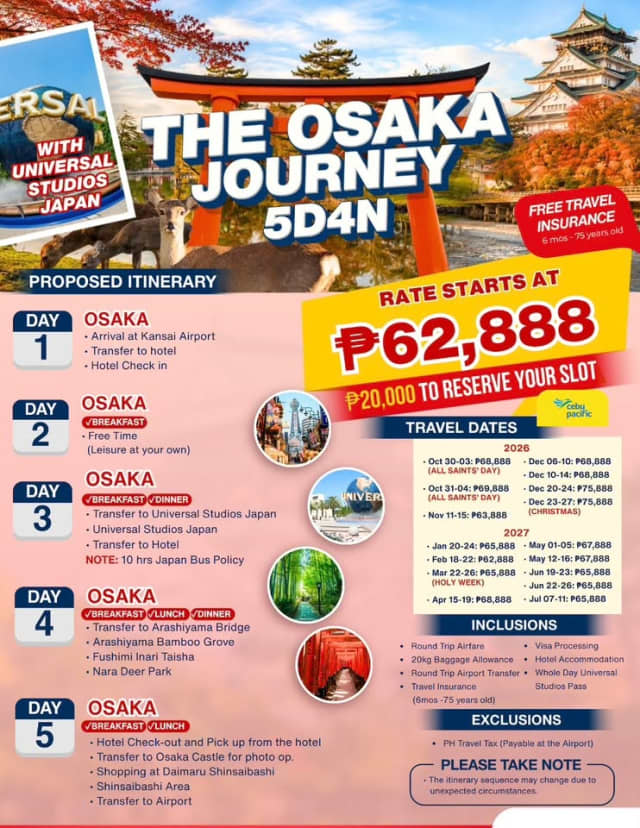 The Osaka Journey — 5D4N promotional poster