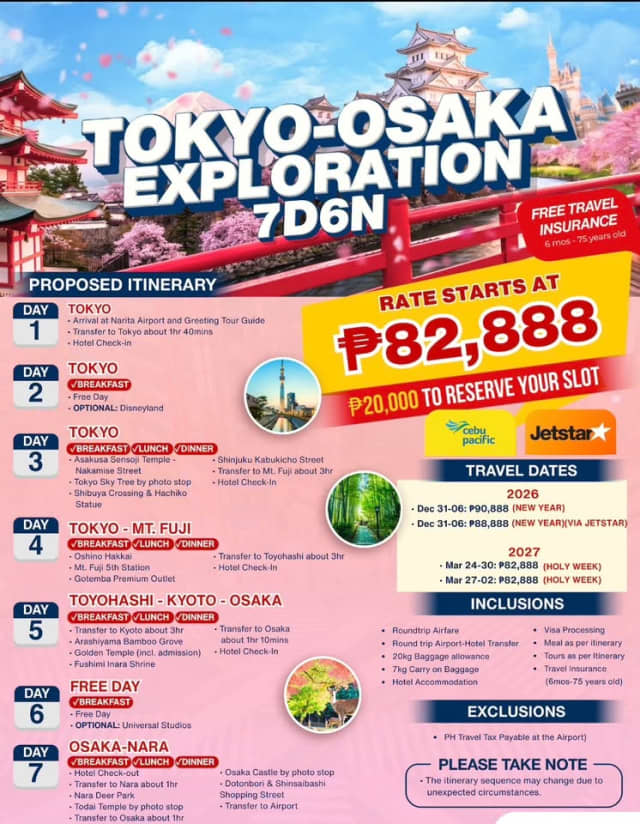 Tokyo-Osaka Exploration 2 — 7D6N promotional poster