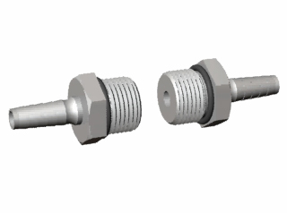 ESPIGÃO ALUMÍNIO 7/8-14UNC MACHO P/MANG. 10mm (3/8) (PAR) RACOR 900