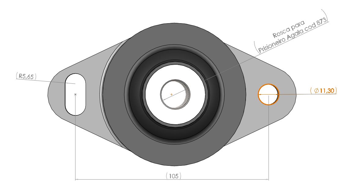 Dimensões de COXIM AMORTECEDOR D40;41;42;43;44 P/ MOTOR VOLVO PENTA